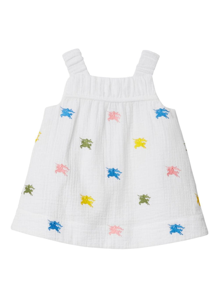 Abito bianco per neonata con logo 8078133 A5127 Burberry Kids 