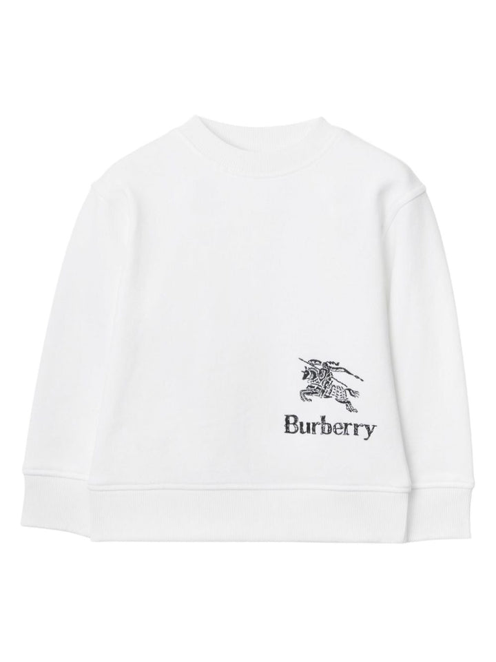 Felpa bianca per bambino con logo 8082110 A1464 Burberry Kids 