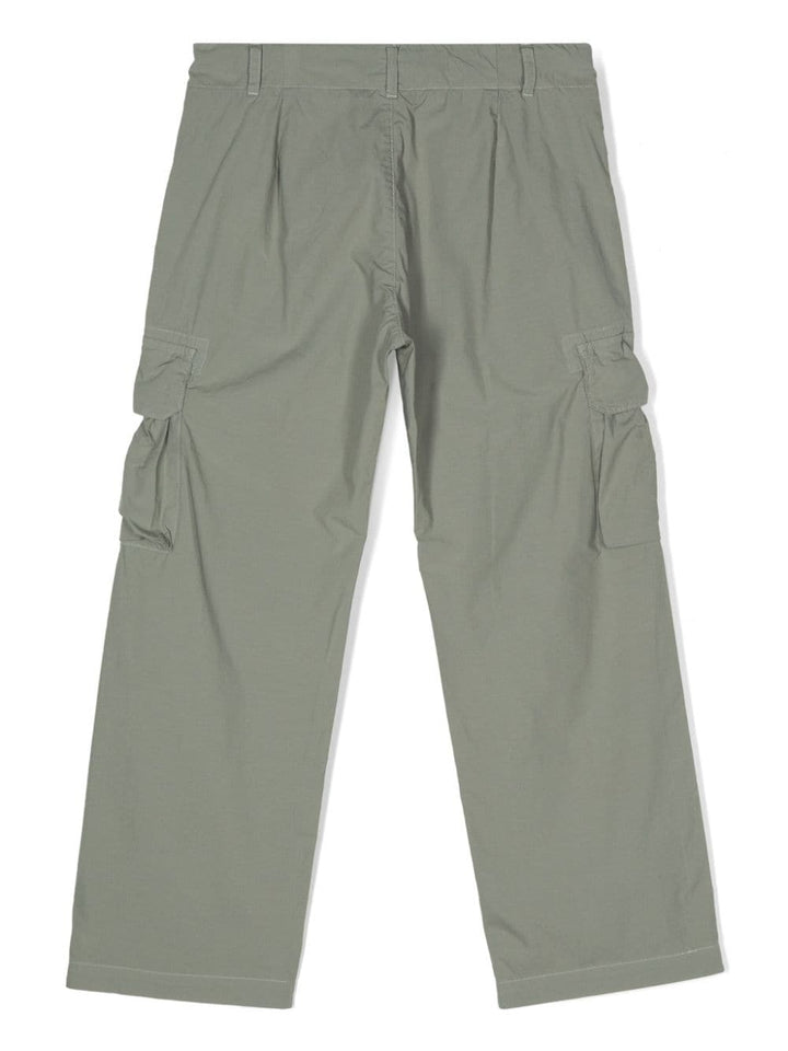 Green gabardine trousers for boys