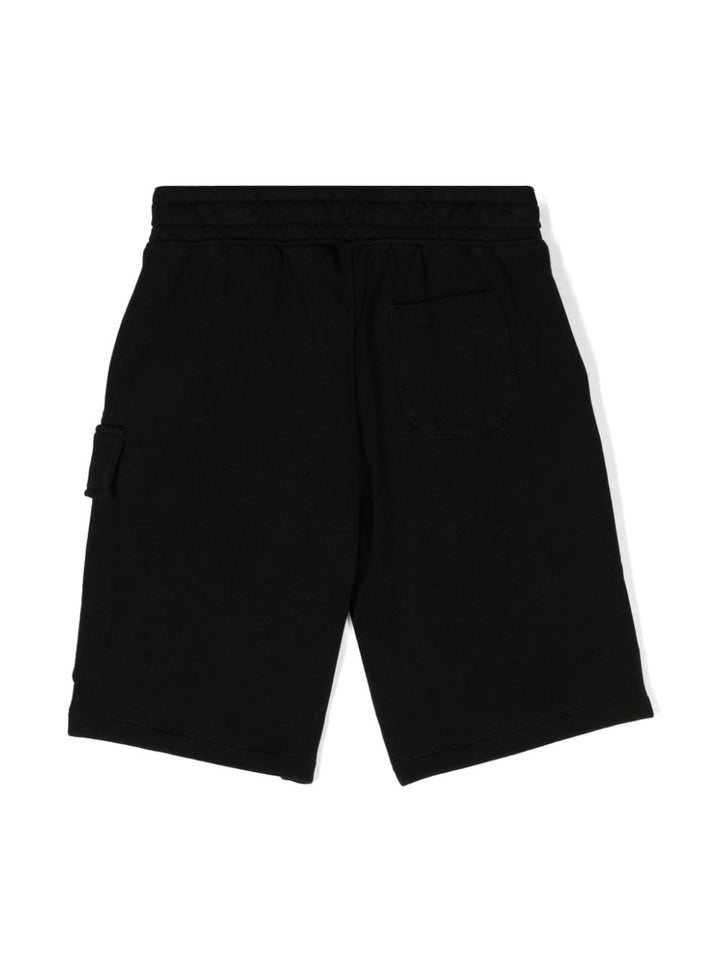 Black Bermuda shorts for boys with logo