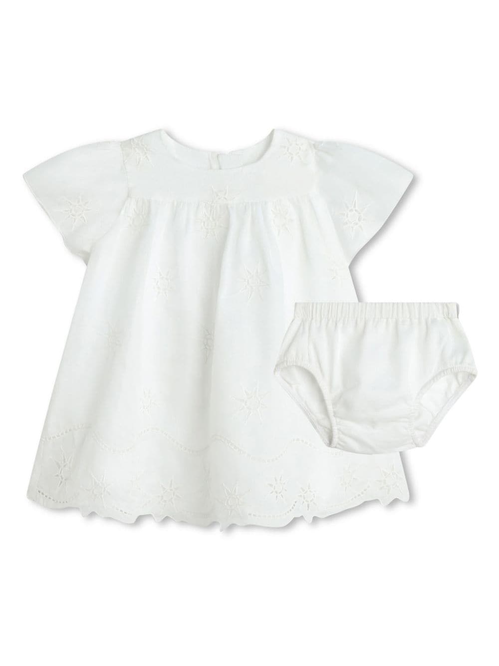 White cotton dress for baby girls