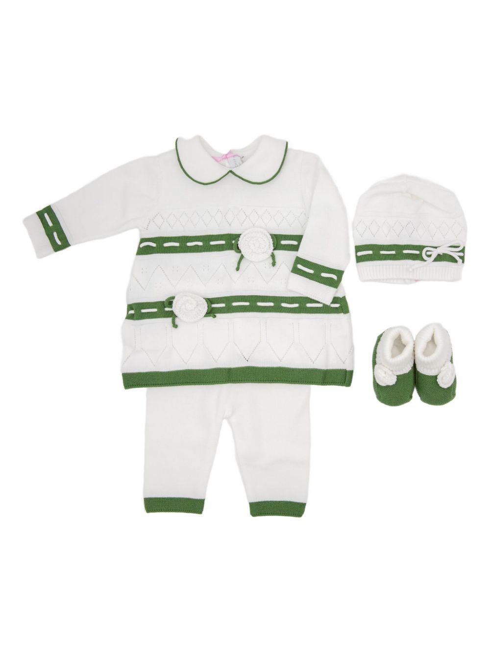 Completo bianco/verde per neonata FF2174934470 1034 Colorichiari Kids 