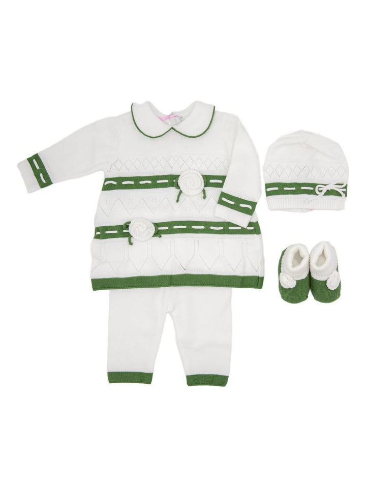 Completo bianco/verde per neonata FF2174934470 1034 Colorichiari Kids 