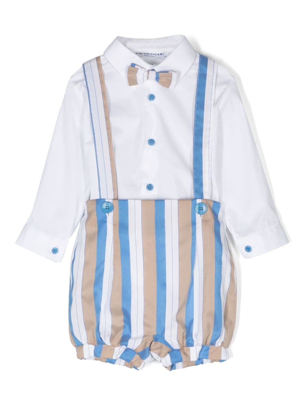 Completo elegante bianco, beige e blu per neonato MN3075494674 54 Colorichiari Kids 