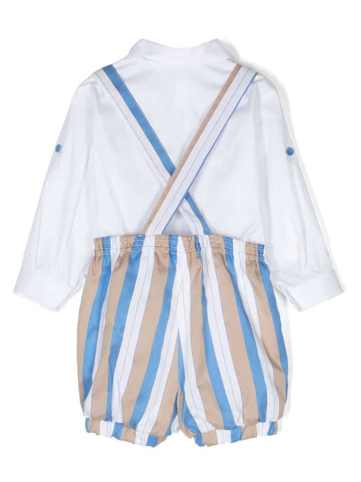 Completo elegante bianco, beige e blu per neonato MN3075494674 54 Colorichiari Kids 