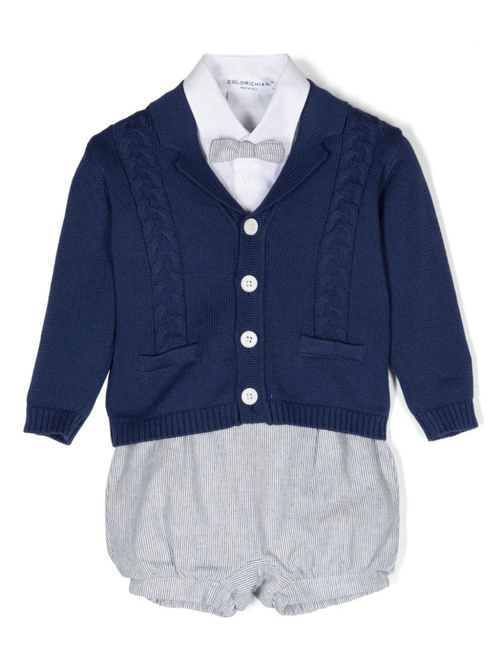 Completo elegante blu e bianco per neonato MN4075164624 60 Colorichiari Kids 