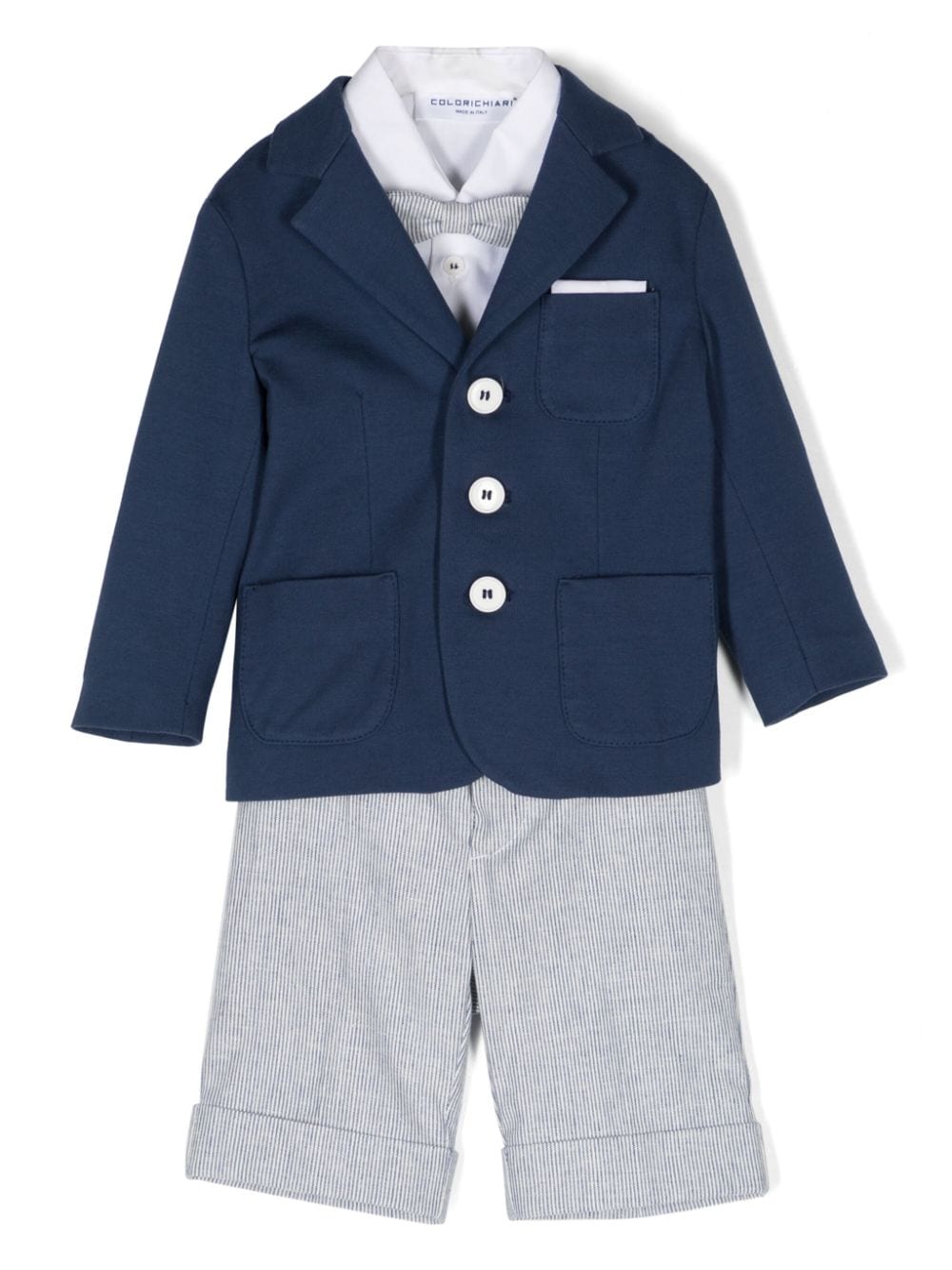 Completo elegante blu e bianco per neonato MN5075864453 66 Colorichiari Kids 
