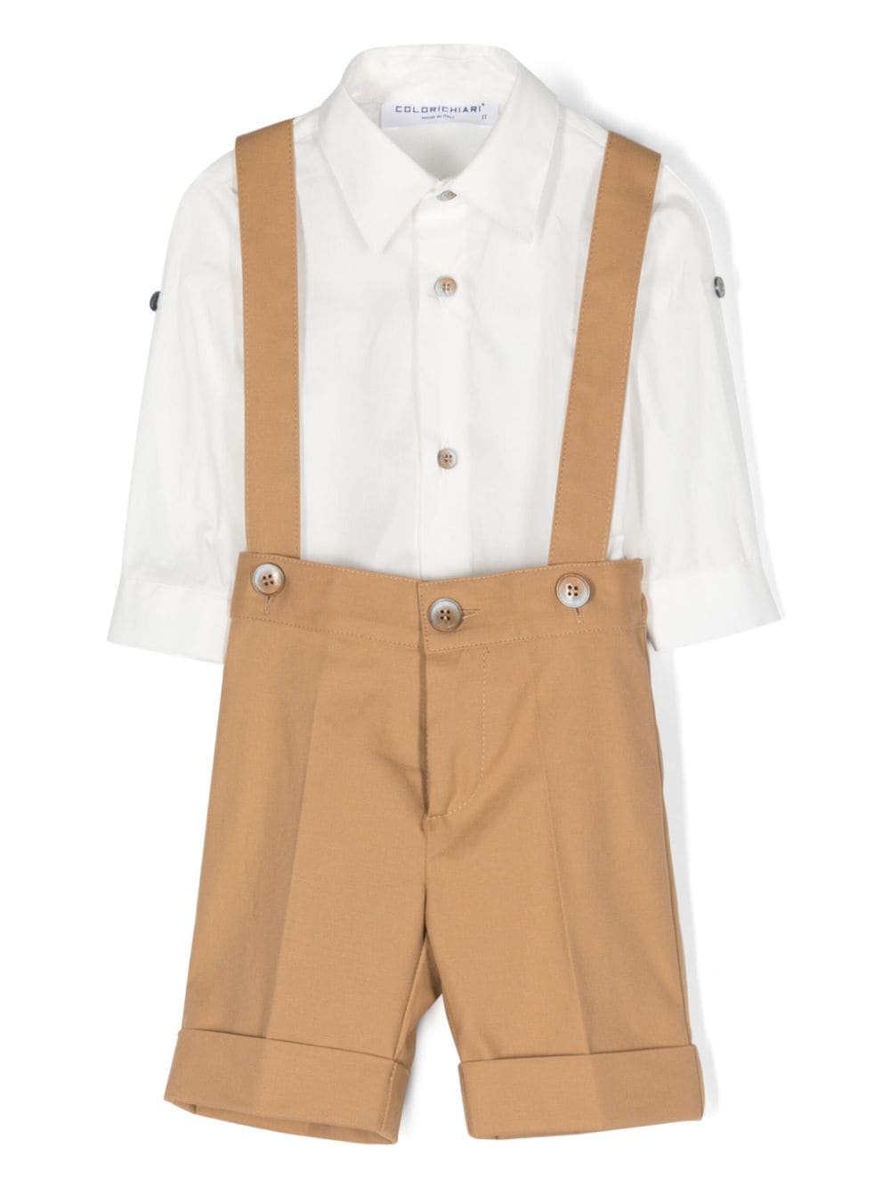 Elegant white and beige outfit for newborns