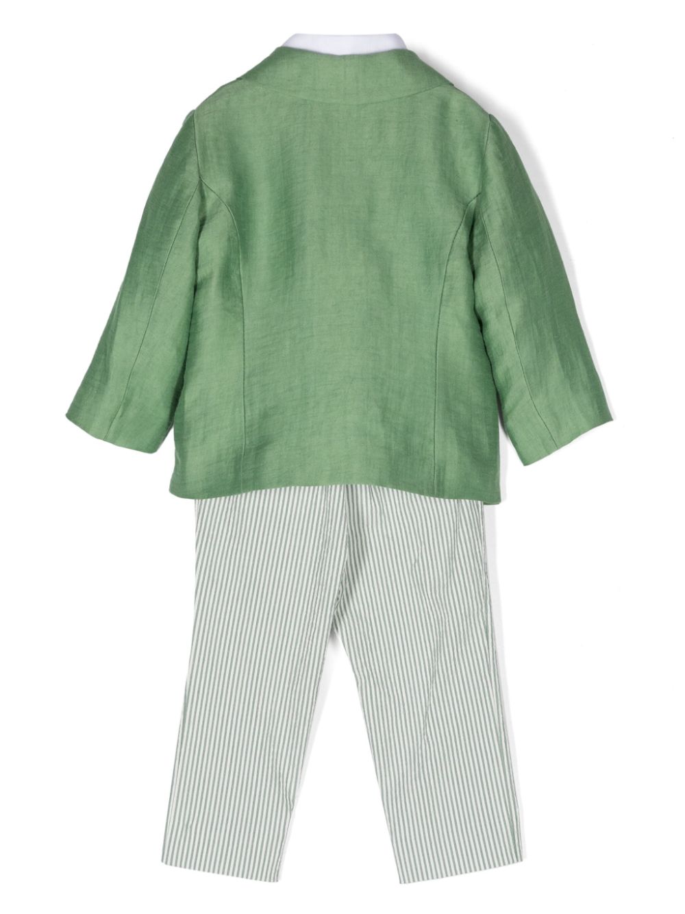 Completo elegante verde e bianco per neonato