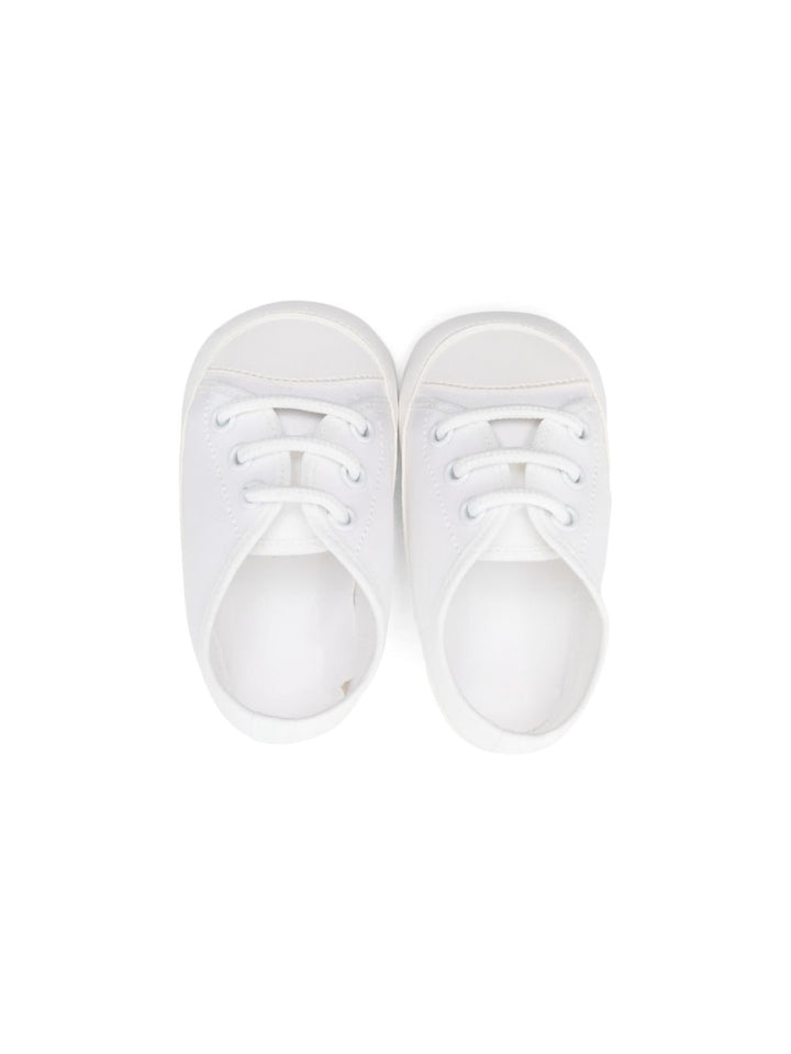 White twill sneakers for newborns
