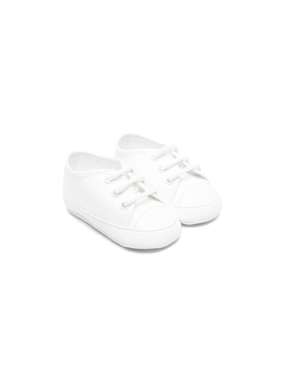 White twill sneakers for newborns