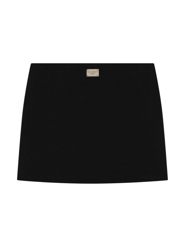 Gonna nera per bambina con logo L54I79FU8BM N0000 Dolce & Gabbana Kids 