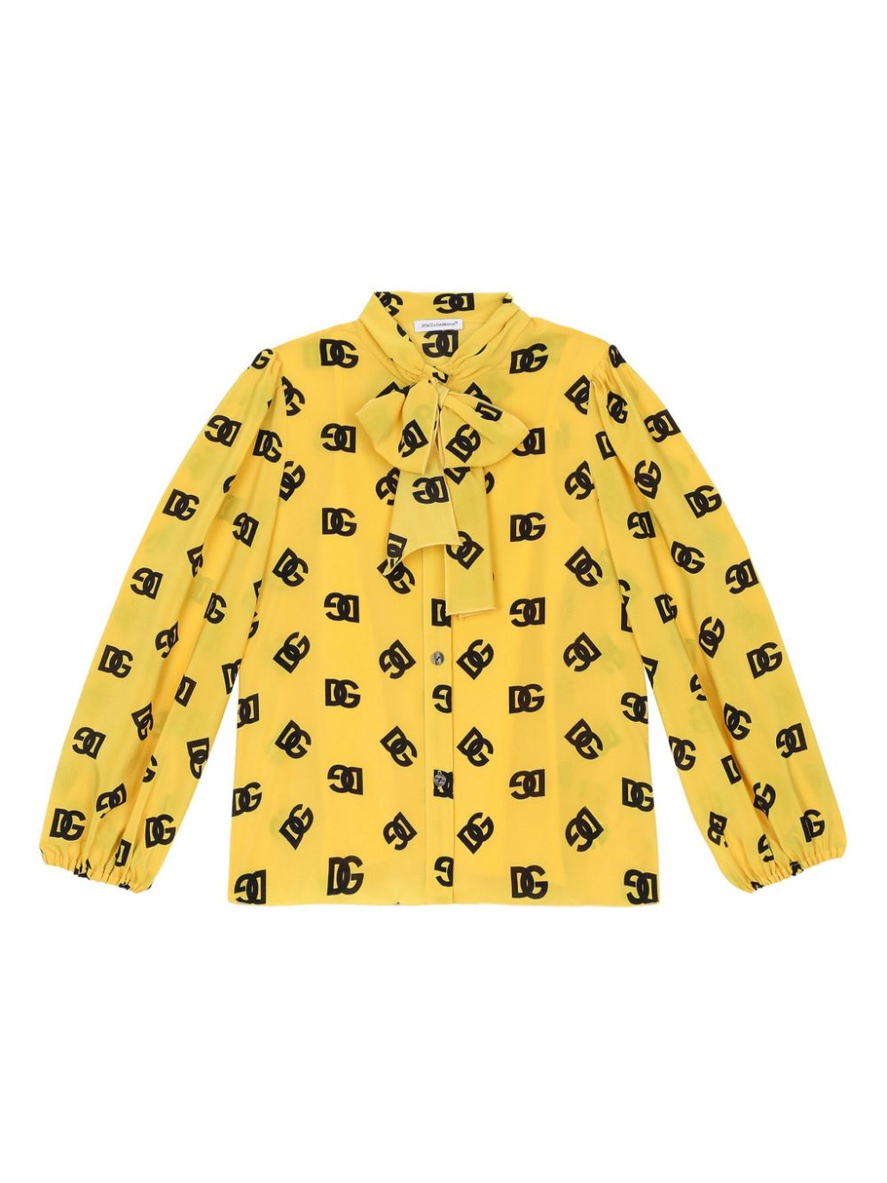 Camicia gialla per bambina con logo L56S03IS1SZ H4VAN Dolce & Gabbana Kids 