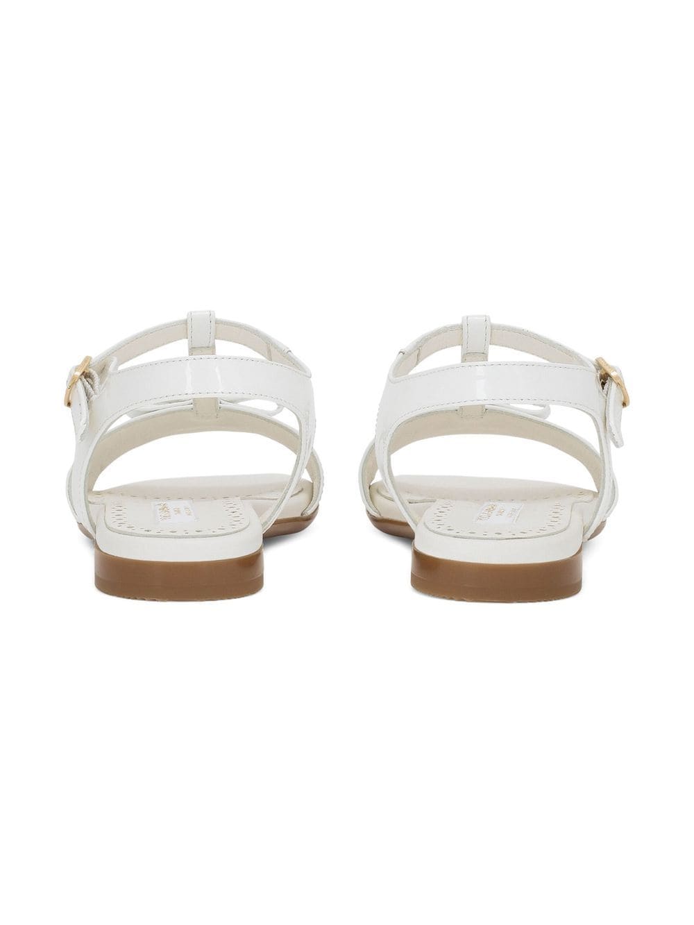 White sandals for girls with logo