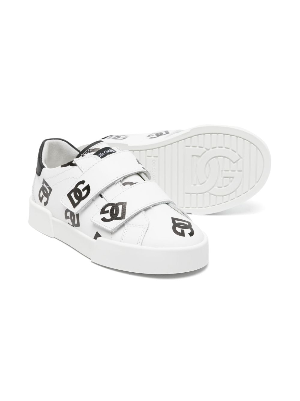 Black and white shoes for children