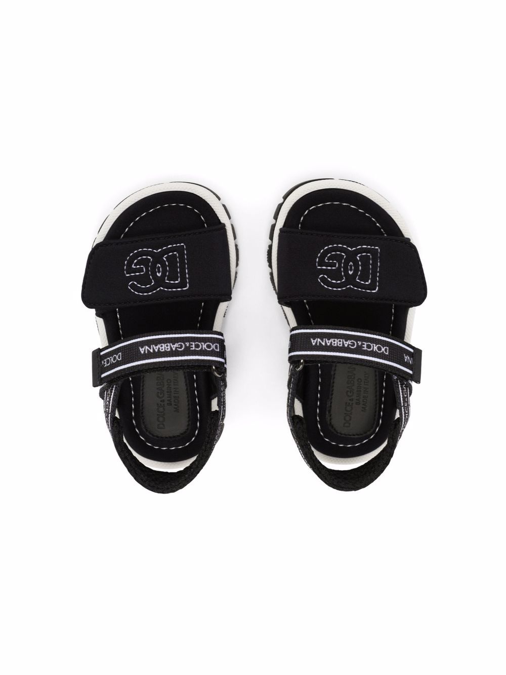 Sandali nere per bambina con logo