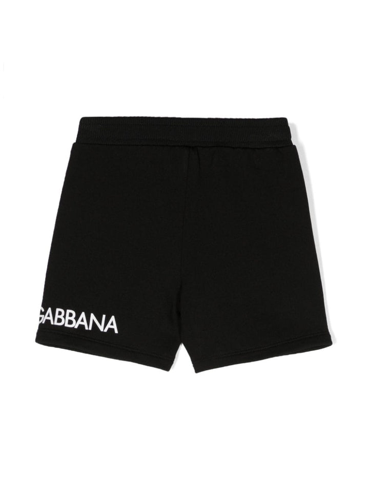 Black Bermuda shorts for newborns with logo