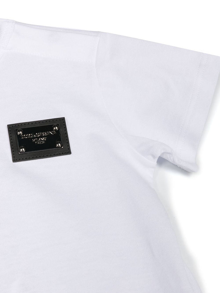 T-shirt bianca per neonato con logo