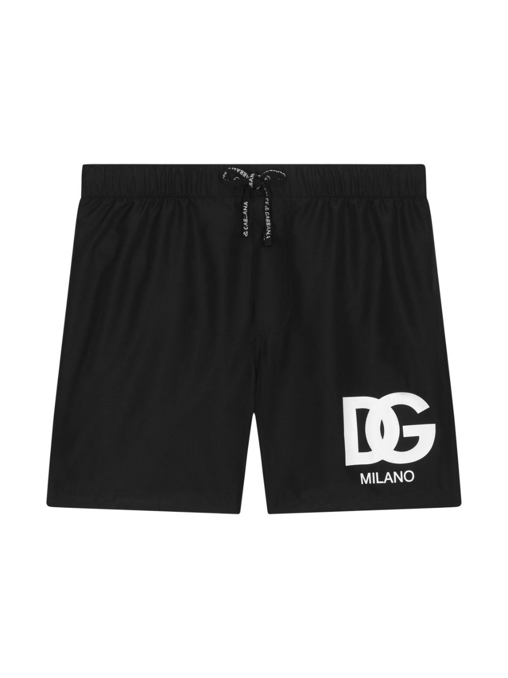 Black swim shorts for boys with logo