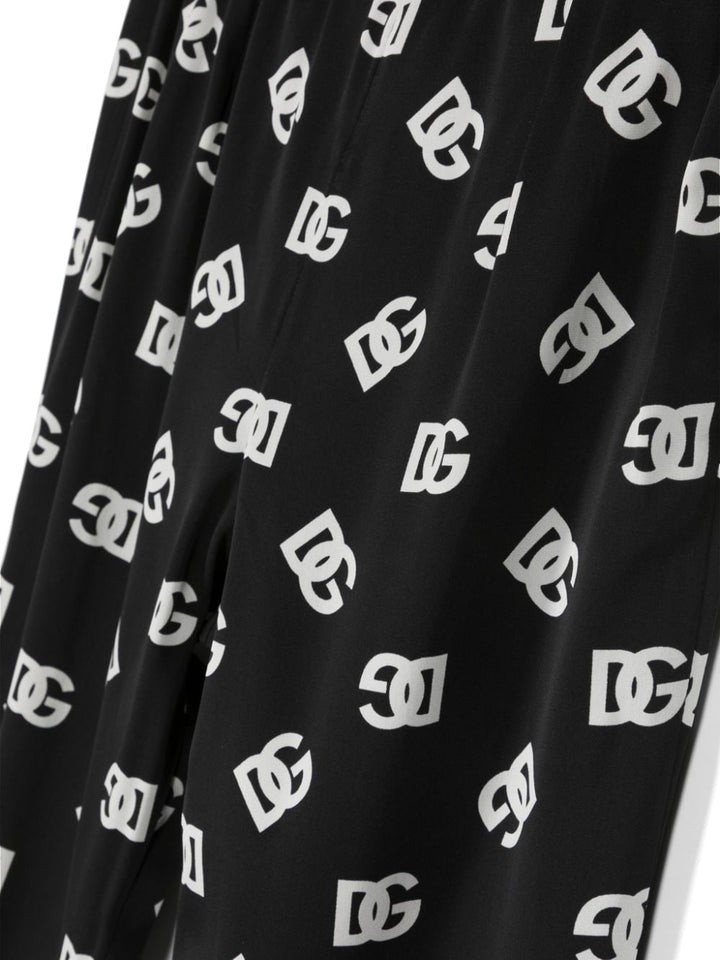 Black leggings for girls with logo