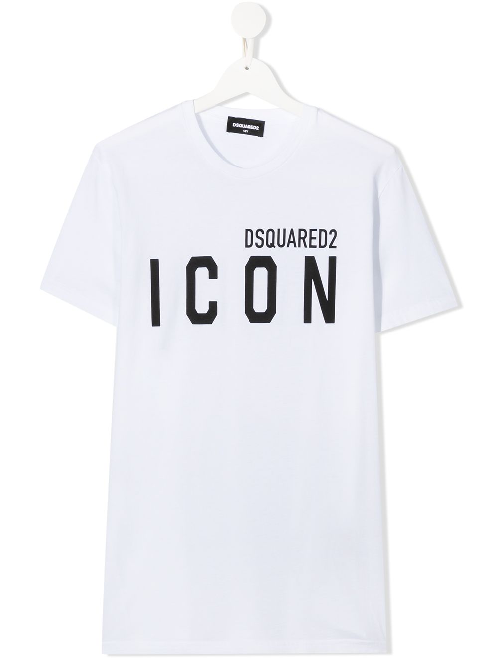T-shirt bianca per bambino con logo ICON DQ048SD002F DQ100 Dsquared2 Kids 