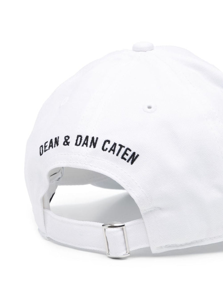 Cappellino bianco per bambini con logo ICON nero DQ04IBD00I8 DQ100 Dsquared2 Kids 