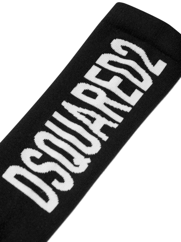 Calze ner per bambino con logo DQ2358D0A7D DQ900 Dsquared2 Kids 