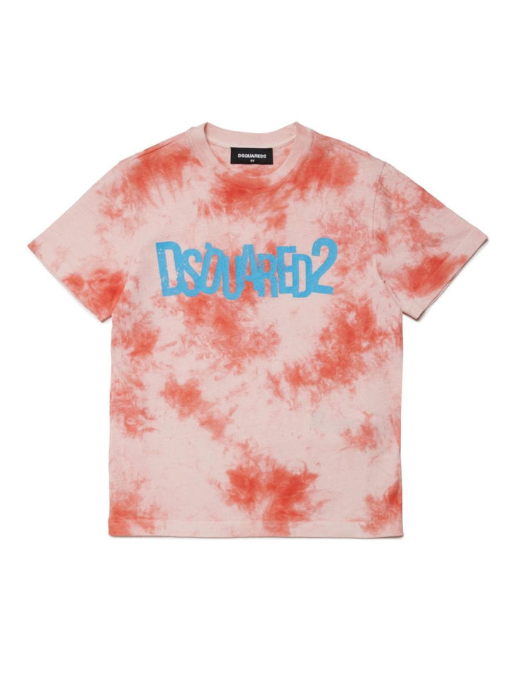T-shirt rossa per bambino con logo DQ2369D0A90 DQ410 Dsquared2 Kids 