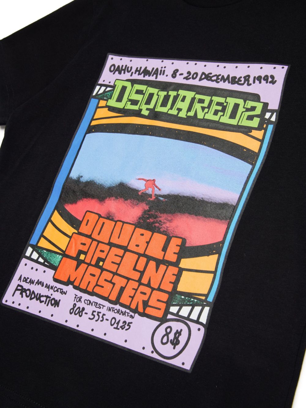 T-shirt nera per bambino con stampa DQ2374D00MM DQ900 Dsquared2 Kids 