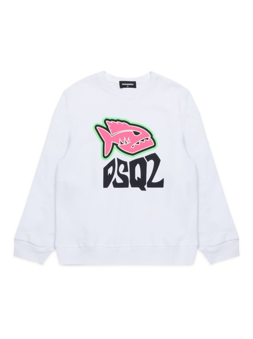 Felpa bianca per bambino con stampa DQ2383D0A2F DQ100 Dsquared2 Kids 