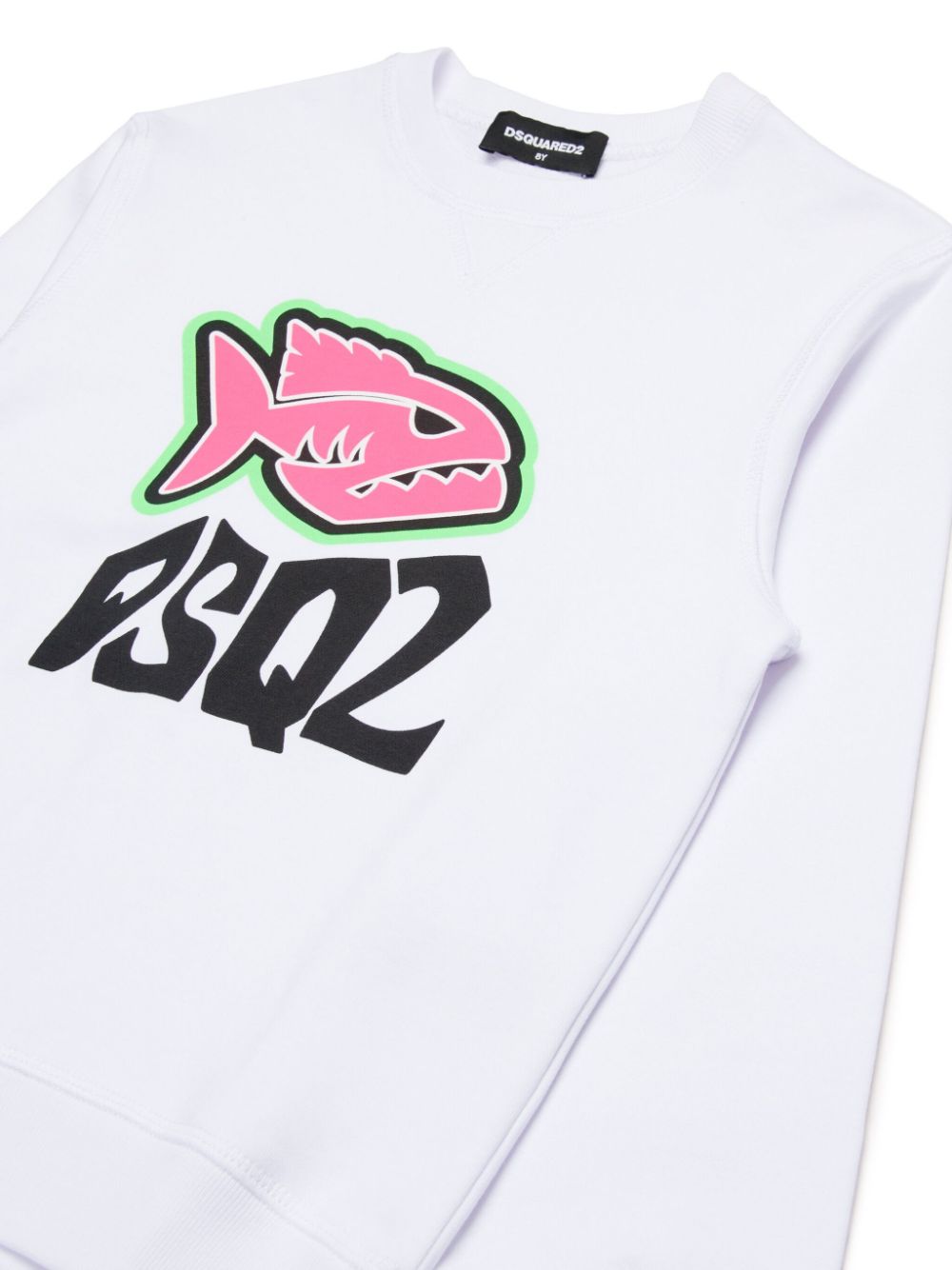 Felpa bianca per bambino con stampa DQ2383D0A2F DQ100 Dsquared2 Kids 