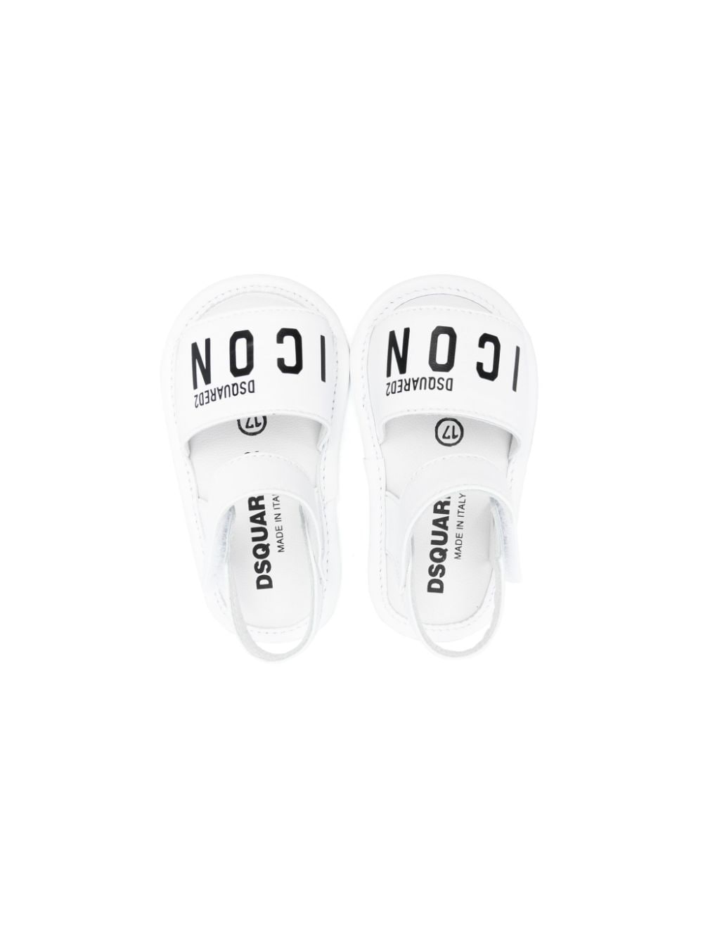 White baby slippers with logo