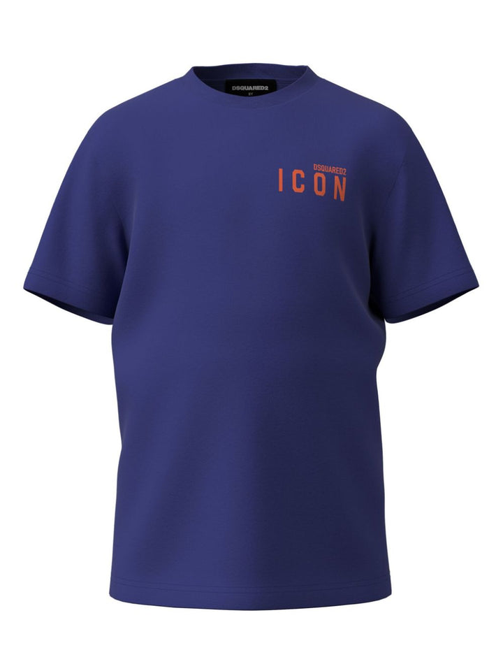 Blue t-shirt for boys with ICON logo