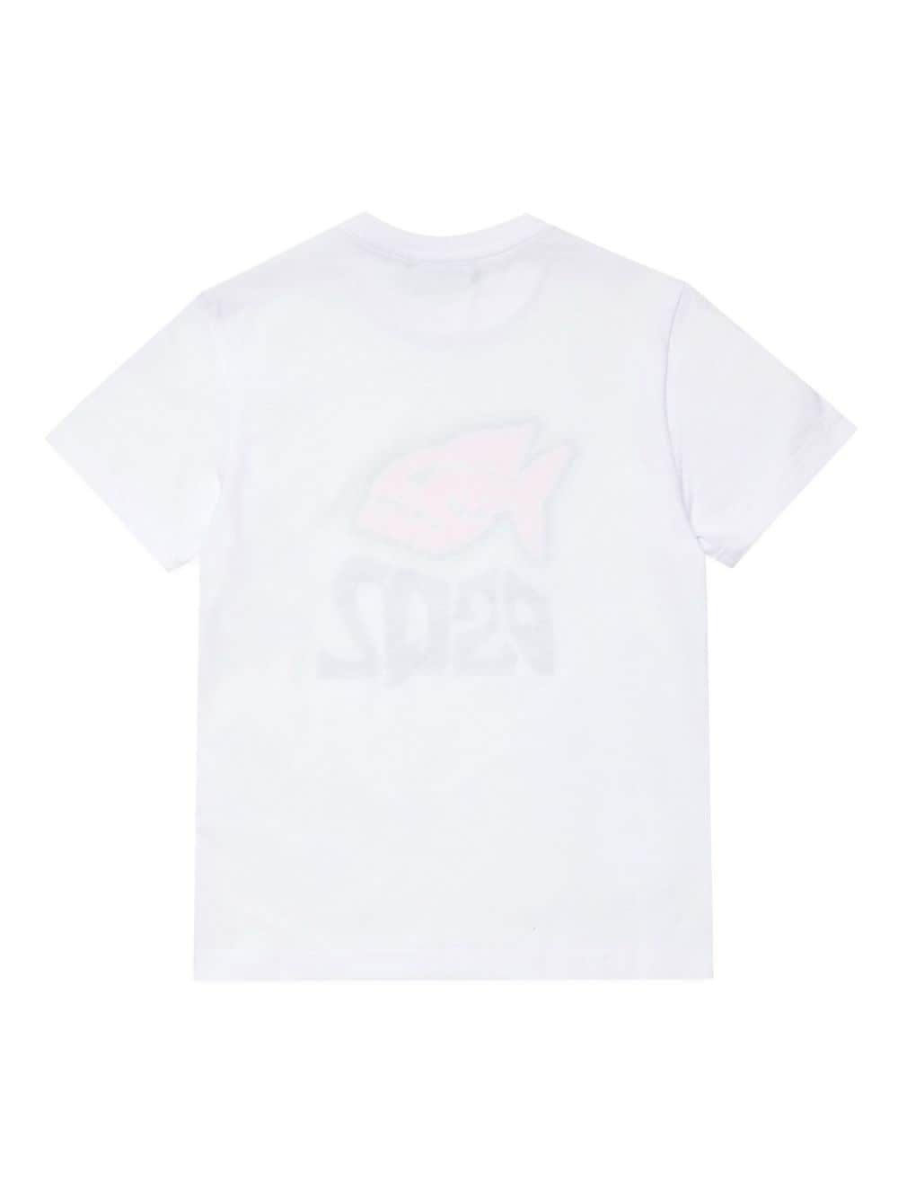White t-shirt for boys with logo