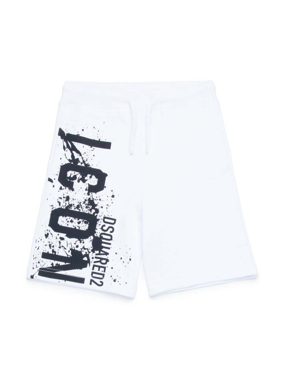 White Bermuda shorts for boys with ICON logo