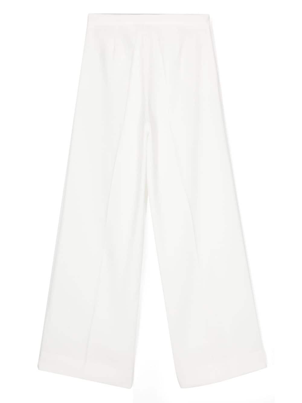 Pantalone bianco per bambina in crepe EFPA2180GA085 0000 Elisabetta Franchi Kids 