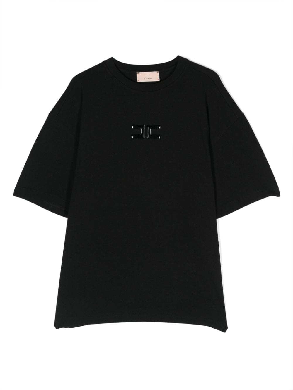 T-shirt nera per bambina con logo EFTS2070JE006 N000 Elisabetta Franchi Kids 