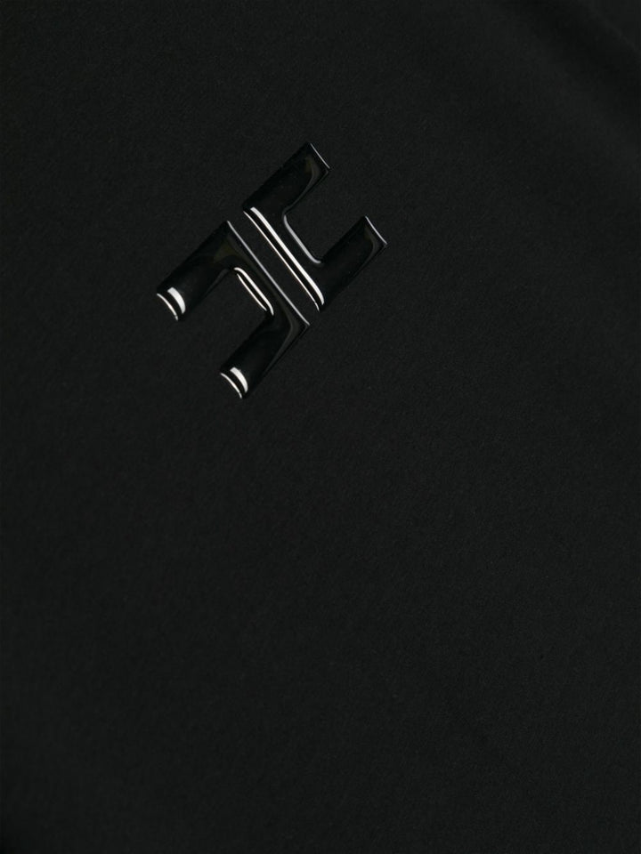 T-shirt nera per bambina con logo EFTS2070JE006 N000 Elisabetta Franchi Kids 