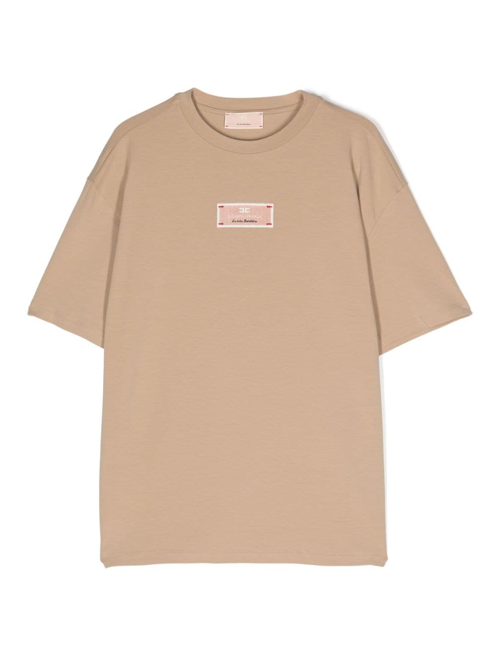 T-shirt beige per bambina con logo EFTS2080JE006 D308 Elisabetta Franchi Kids 