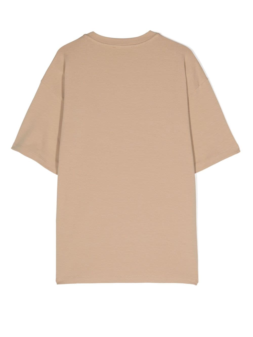 T-shirt beige per bambina con logo EFTS2080JE006 D308 Elisabetta Franchi Kids 