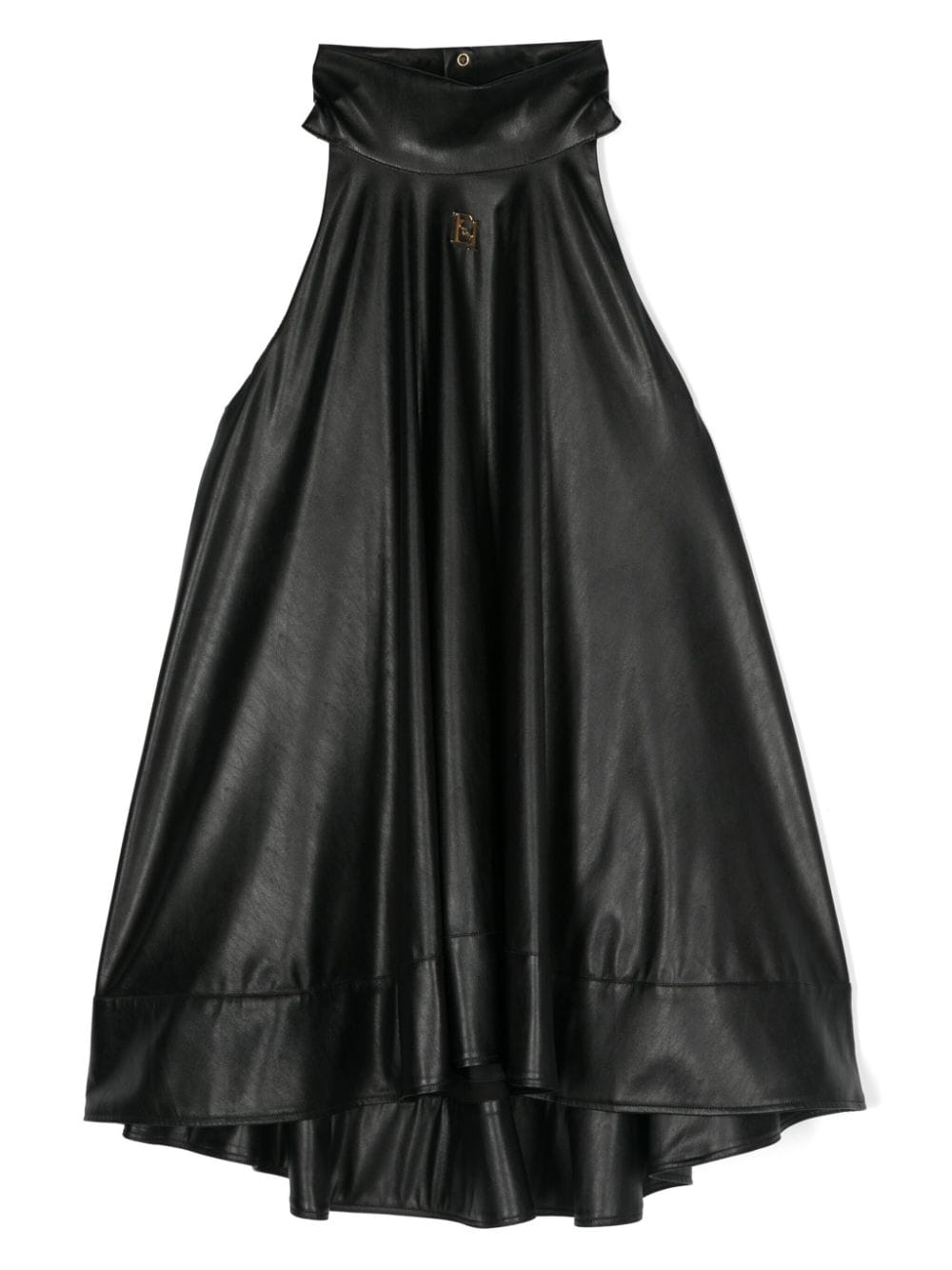 Black dress for girls in eco-leather