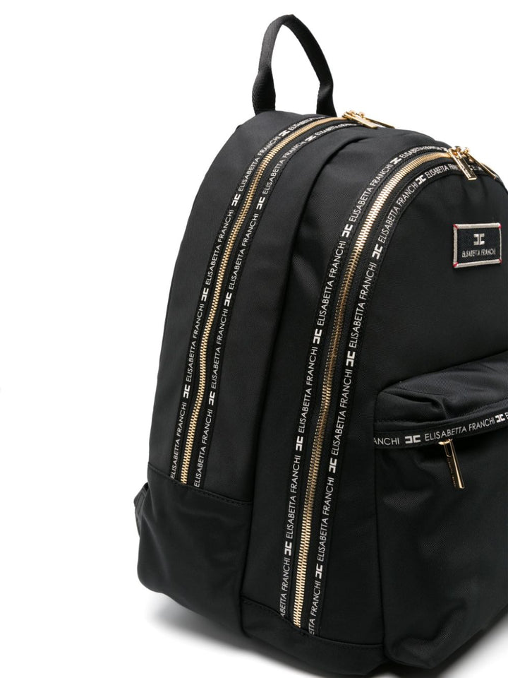Black backpack for girls with logo