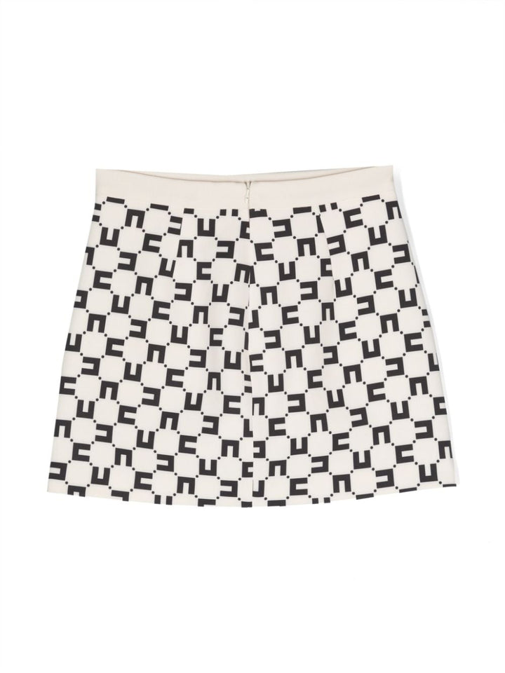 White and black skirt for girls with logo