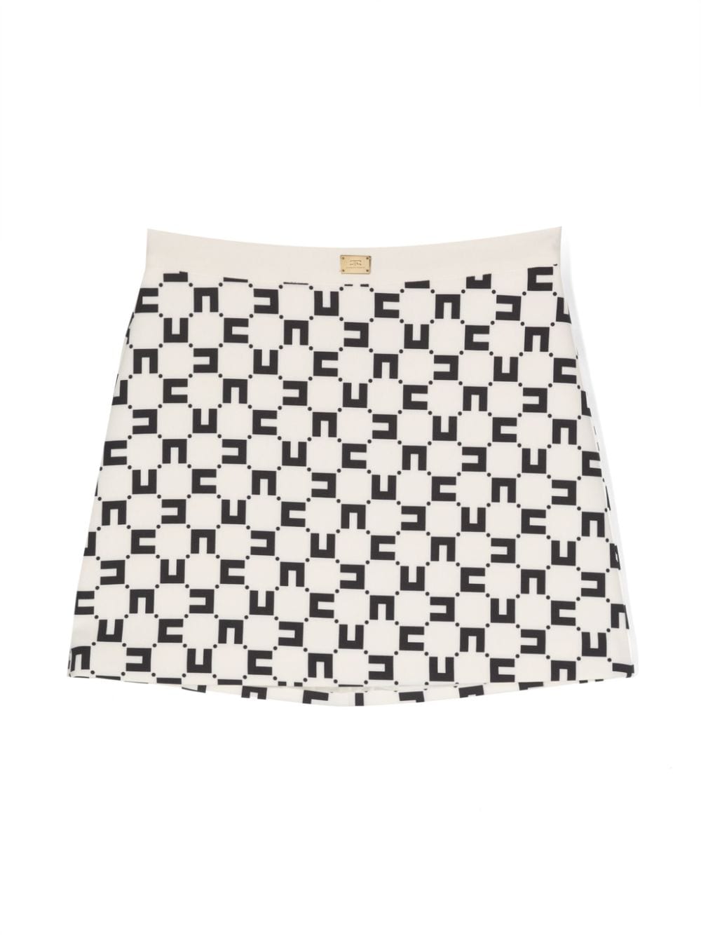 White and black skirt for girls with logo