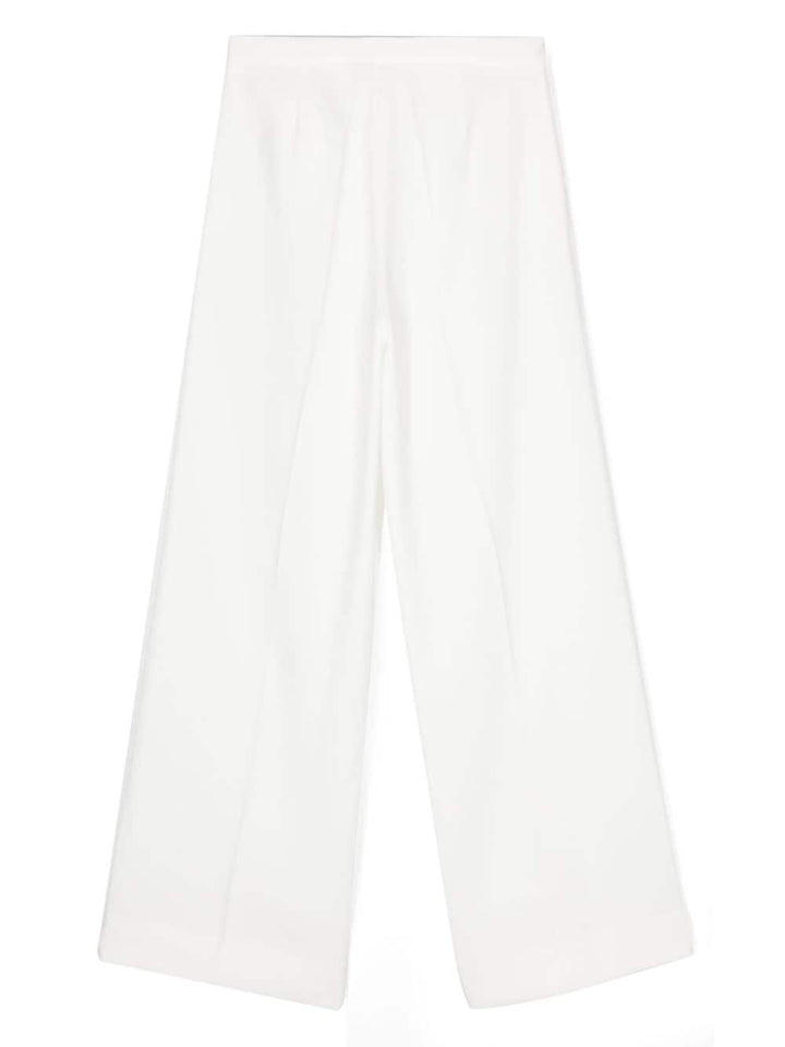 White crepe trousers for girls