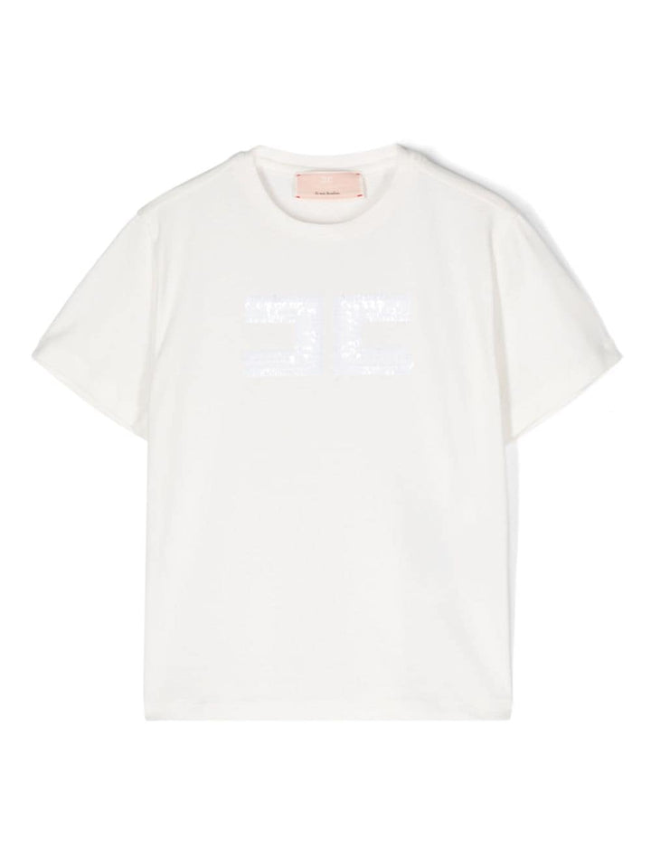 T-shirt bianca per bambina con logo