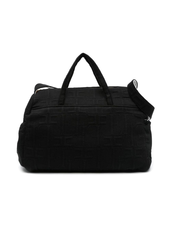 Black mum bag with all-over logo