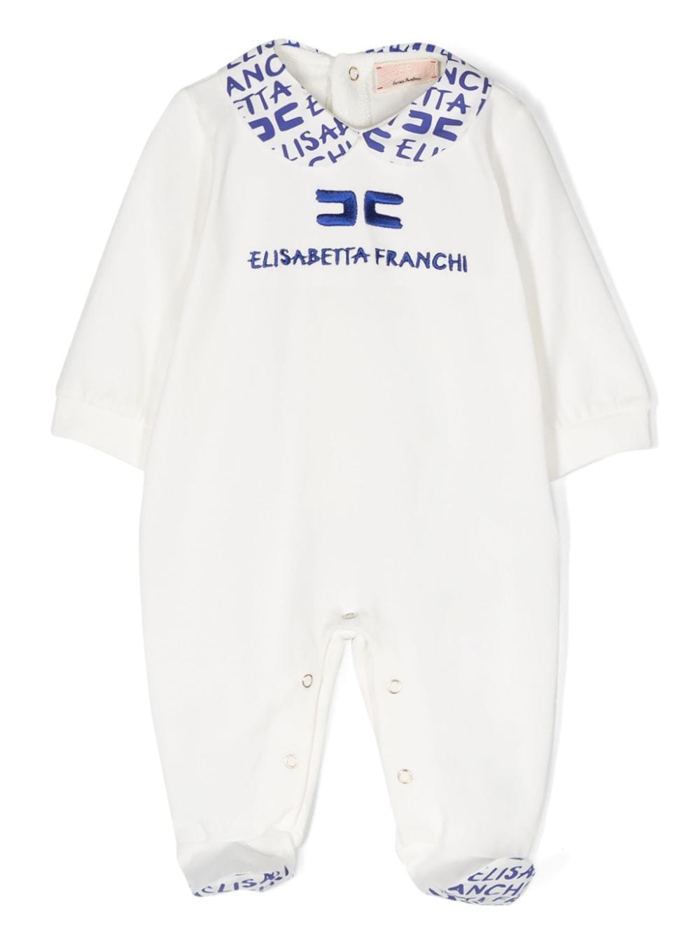 Tutina bianca per neonata con logo blu