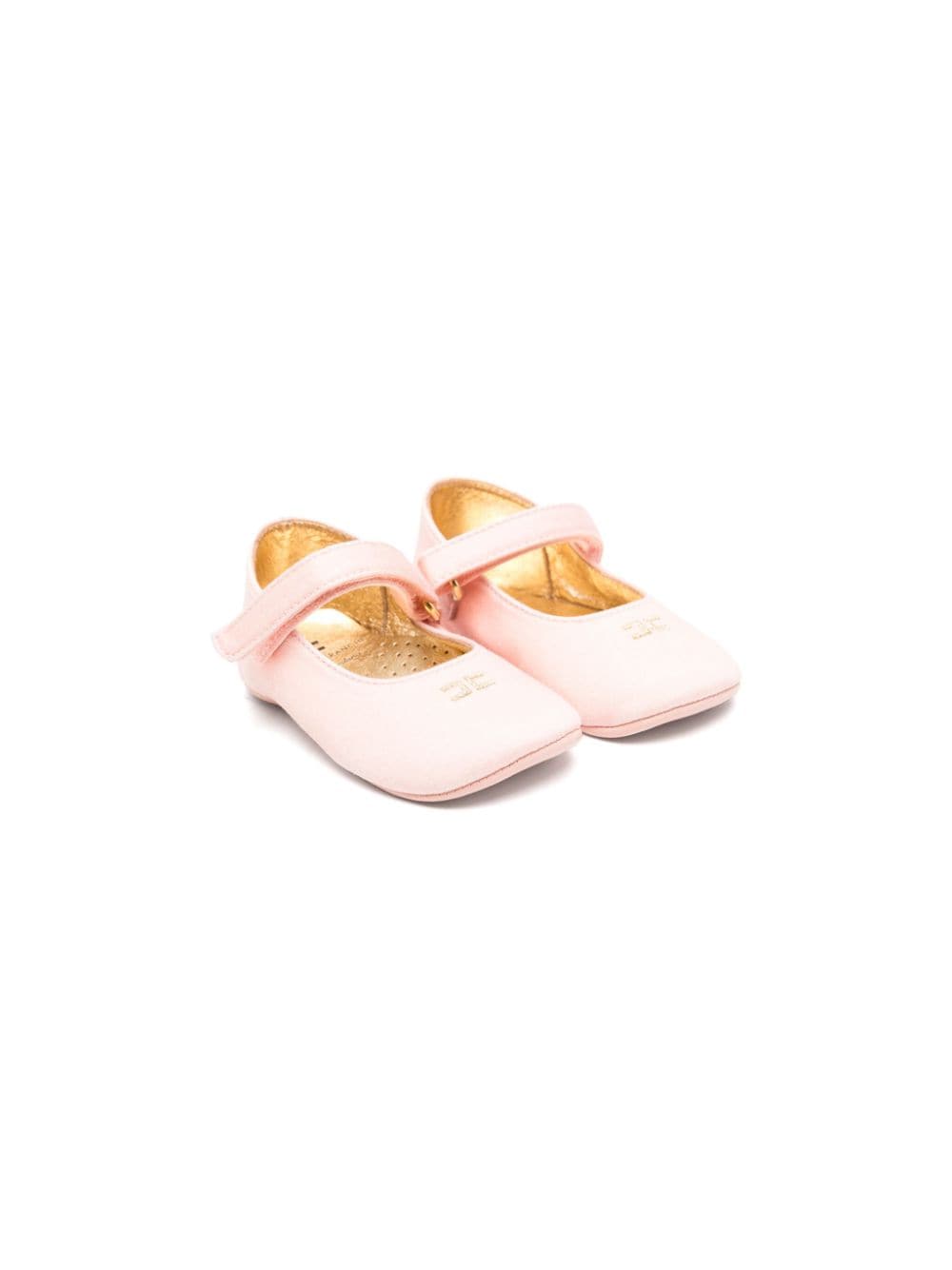 Pink ballet flat for baby girls with logo