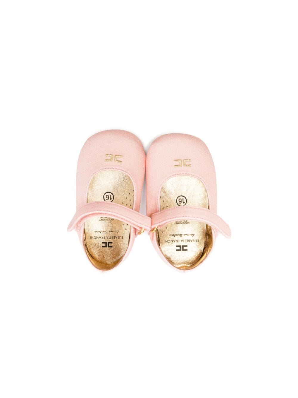 Pink ballet flat for baby girls with logo